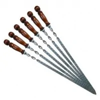 Шампур для люля-кебаб с дер. ручкой, раб.  длина 45см., ширина 16мм.