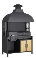 Модуль кухни К-3 для мангала с дымовым куполом, ящиком и дровницей