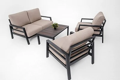 Комплект GRILLVER Savanna, 2 кресла, диван и столик, съемные чехлы