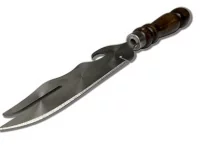 Нож шампурный с деревянной ручкой из нерж. стали