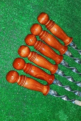 Шампур для люля-кебаб с дер. ручкой, раб.  длина 45см., ширина 16мм.
