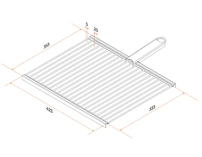 Решетка-гриль GRATAR нерж. сталь, 360×425мм